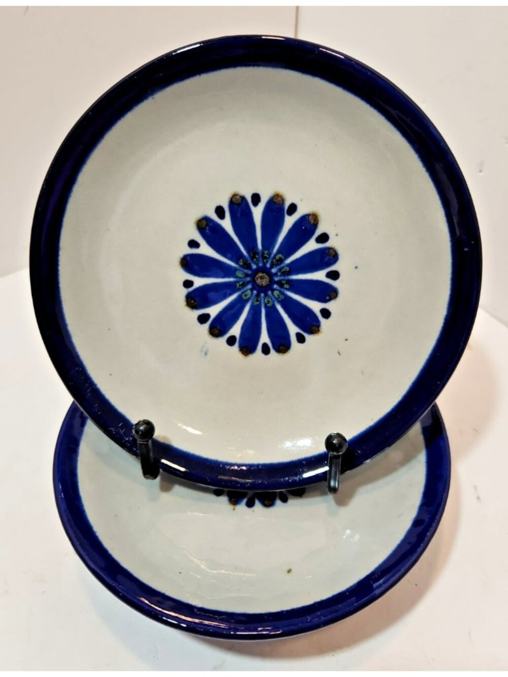 Vtg Ken Edwards El Palomar Guadalajara Blue Set of 4 Bread & Butter Plates  6.5”